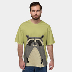Футболка оверсайз мужская Дедушка енот, цвет: 3D-принт — фото 2