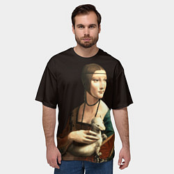 Футболка оверсайз мужская Дама с горностаем, цвет: 3D-принт — фото 2