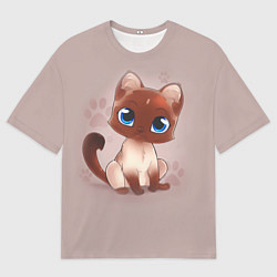 Мужская футболка оверсайз Киска