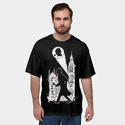 Футболка оверсайз мужская Шерлок Холмс, цвет: 3D-принт — фото 2