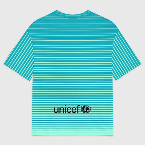 Мужская футболка оверсайз Barcelona FC: Aqua / 3D-принт – фото 2