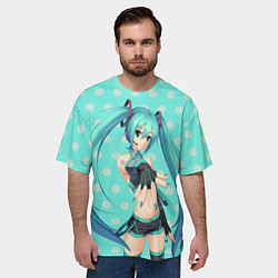 Футболка оверсайз мужская Hatsune Miku, цвет: 3D-принт — фото 2
