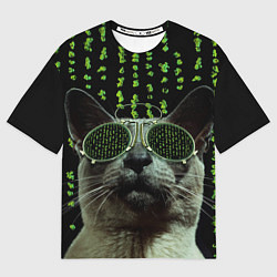 Футболка оверсайз мужская Кот в матрице, цвет: 3D-принт