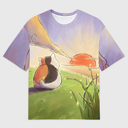 Футболка оверсайз мужская Тетрадь дружбы Нацумэ, цвет: 3D-принт