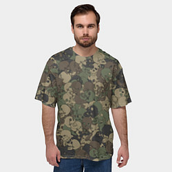 Футболка оверсайз мужская Камуфляж с черепами, цвет: 3D-принт — фото 2