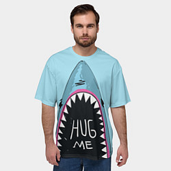 Футболка оверсайз мужская Shark: Hug me, цвет: 3D-принт — фото 2