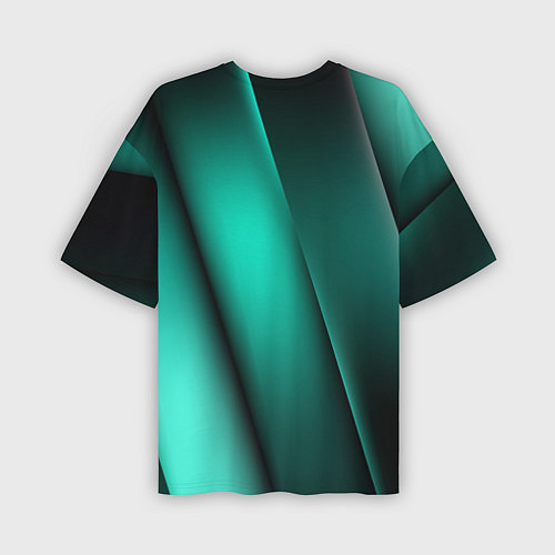 Мужская футболка оверсайз Emerald lines / 3D-принт – фото 2