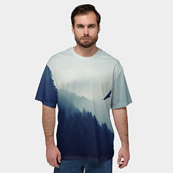 Футболка оверсайз мужская Орел над Лесом, цвет: 3D-принт — фото 2