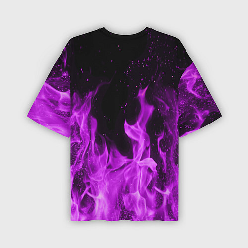 Мужская футболка оверсайз Фиолетовый огонь / 3D-принт – фото 2
