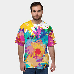 Футболка оверсайз мужская Пятна краски, цвет: 3D-принт — фото 2