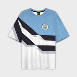 Футболка оверсайз мужская Manchester City FC: White style, цвет: 3D-принт