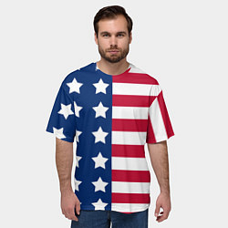 Футболка оверсайз мужская USA Flag, цвет: 3D-принт — фото 2
