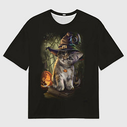 Мужская футболка оверсайз Ведьмин котенок