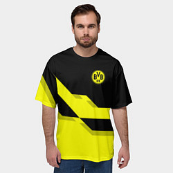 Футболка оверсайз мужская BVB FC: Yellow style, цвет: 3D-принт — фото 2