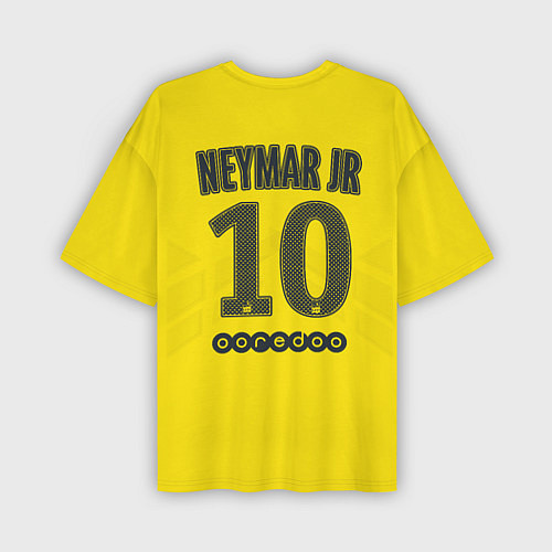 Мужская футболка оверсайз PSG FC: Neymar Away 17/18 / 3D-принт – фото 2