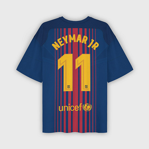 Мужская футболка оверсайз Barcelona FC: Neymar Home 17/18 / 3D-принт – фото 2