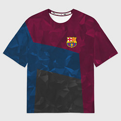 Футболка оверсайз мужская FC Barcelona: Dark polygons, цвет: 3D-принт
