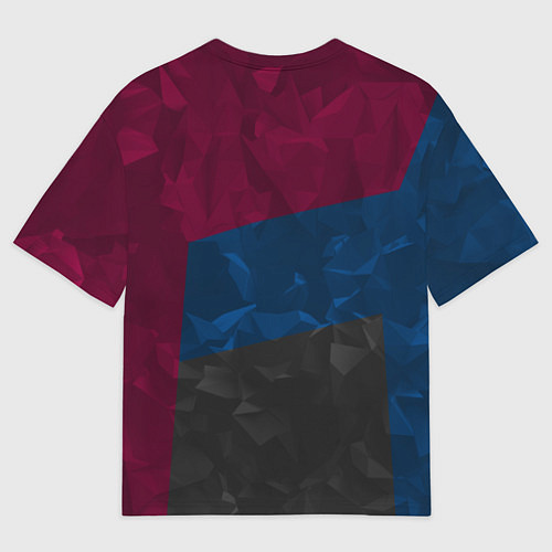 Мужская футболка оверсайз FC Barcelona: Dark polygons / 3D-принт – фото 2