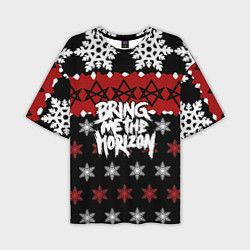 Мужская футболка оверсайз Праздничный Bring Me the Horizon