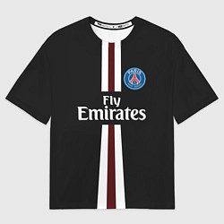 Футболка оверсайз мужская PSG FC: Black 2018, цвет: 3D-принт
