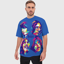 Футболка оверсайз мужская The Beatles: Faces, цвет: 3D-принт — фото 2