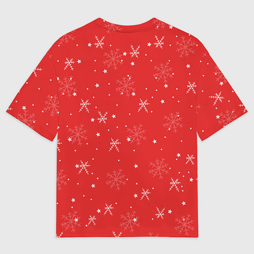 Мужская футболка оверсайз Праздничные олени / 3D-принт – фото 2