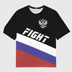 Футболка оверсайз мужская Fight Russia, цвет: 3D-принт