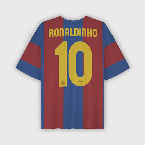 Мужская футболка оверсайз FCB: Ronaldinho Retro / 3D-принт – фото 2