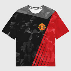 Футболка оверсайз мужская FC Manchester United: Abstract, цвет: 3D-принт
