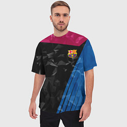 Футболка оверсайз мужская FC Barcelona: Abstract, цвет: 3D-принт — фото 2