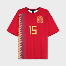 Мужская футболка оверсайз Сборная Испании: Рамос ЧМ 2018