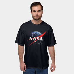 Футболка оверсайз мужская NASA: Black Space, цвет: 3D-принт — фото 2