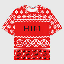 Мужская футболка оверсайз Праздничный HIM