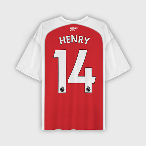 Мужская футболка оверсайз FC Arsenal: Henry Home 17/18 / 3D-принт – фото 2