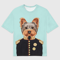 Футболка оверсайз мужская Йоркширский терьер адмирал, цвет: 3D-принт