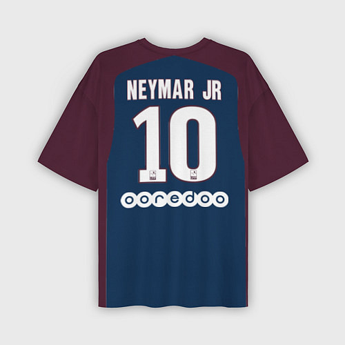 Мужская футболка оверсайз FC PSG: Neymar Home 17/18 / 3D-принт – фото 2