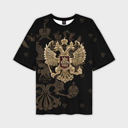 Мужская футболка оверсайз Золотой Герб России