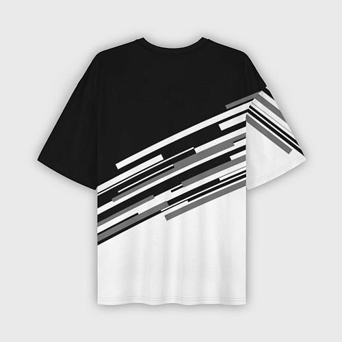 Мужская футболка оверсайз FC Juventus: B&W Line / 3D-принт – фото 2