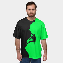 Футболка оверсайз мужская Крепкий скалолаз, цвет: 3D-принт — фото 2