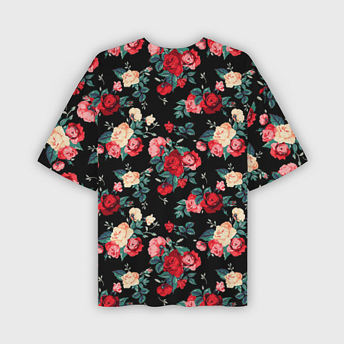 Мужская футболка оверсайз Кустовые розы / 3D-принт – фото 2