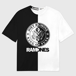 Футболка оверсайз мужская Ramones B&W, цвет: 3D-принт