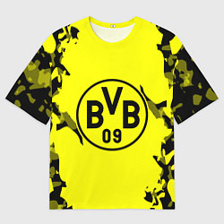 Футболка оверсайз мужская FC Borussia Dortmund: Yellow & Black, цвет: 3D-принт