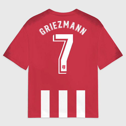 Мужская футболка оверсайз FC Atletico Madrid: Griezmann Home 18/19 / 3D-принт – фото 2