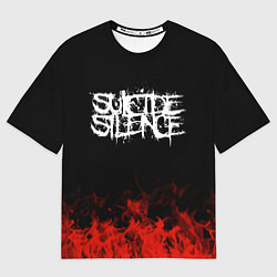 Футболка оверсайз мужская Suicide Silence: Red Flame, цвет: 3D-принт