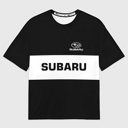 Футболка оверсайз мужская Subaru: Black Sport, цвет: 3D-принт