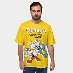Футболка оверсайз мужская Cuphead: Don't deal with the Devil, цвет: 3D-принт — фото 2