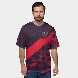 Футболка оверсайз мужская Audi: Red Pixel, цвет: 3D-принт — фото 2