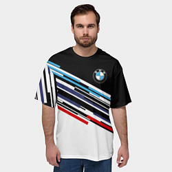 Футболка оверсайз мужская BMW BRAND COLOR БМВ, цвет: 3D-принт — фото 2