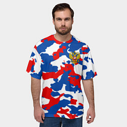 Футболка оверсайз мужская Герб РФ Милитари, цвет: 3D-принт — фото 2