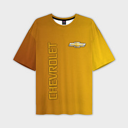 Футболка оверсайз мужская Chevrolet желтый градиент, цвет: 3D-принт